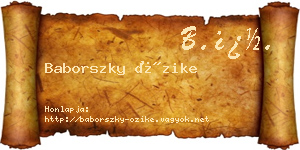 Baborszky Őzike névjegykártya
